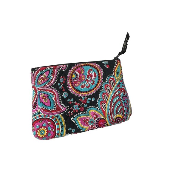 Vera Bradley ZIPPER Travel Set Of 3 Black Parisian Paisley Pattern - Picture 2 of 10